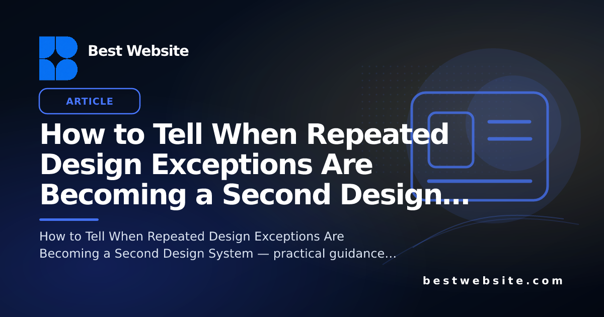 How to Tell When Repeated Design Exceptions Are Becoming a Second ...