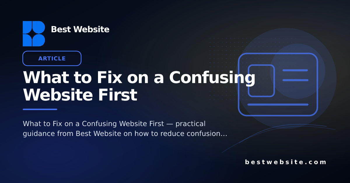 Confusing Website Navigation Example What to Fix on a Confusing Website First • Blog • Best Website