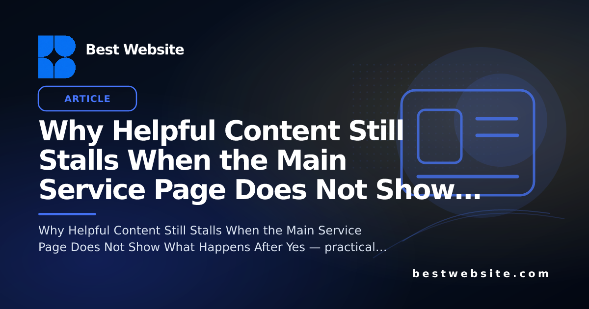 Why Helpful Content Still Stalls When the Main Service Page Does Not ...